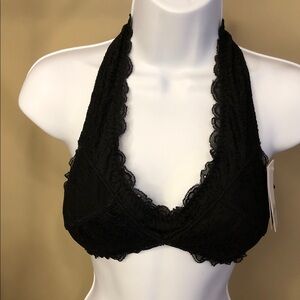 bp Black Lace Halter Bralette